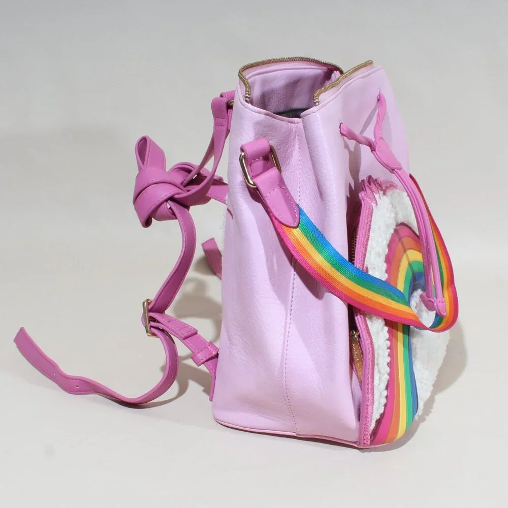 Danielle Nicole Care Bears Cheer Bear Pink Rainbow Convertible Backpack & Bag - Picture 2 of 13